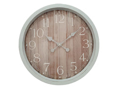 40cm Coastal Timber look Clock in distressed white finish - My Coastal Collection
