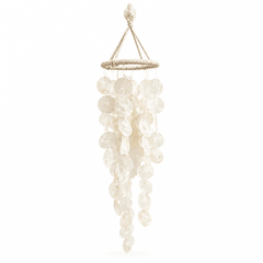 70cm Coastal Macrame & Capiz shell Hanging Mobile | Ocean Breeze Wall Décor | Wind Chime - My Coastal Collection