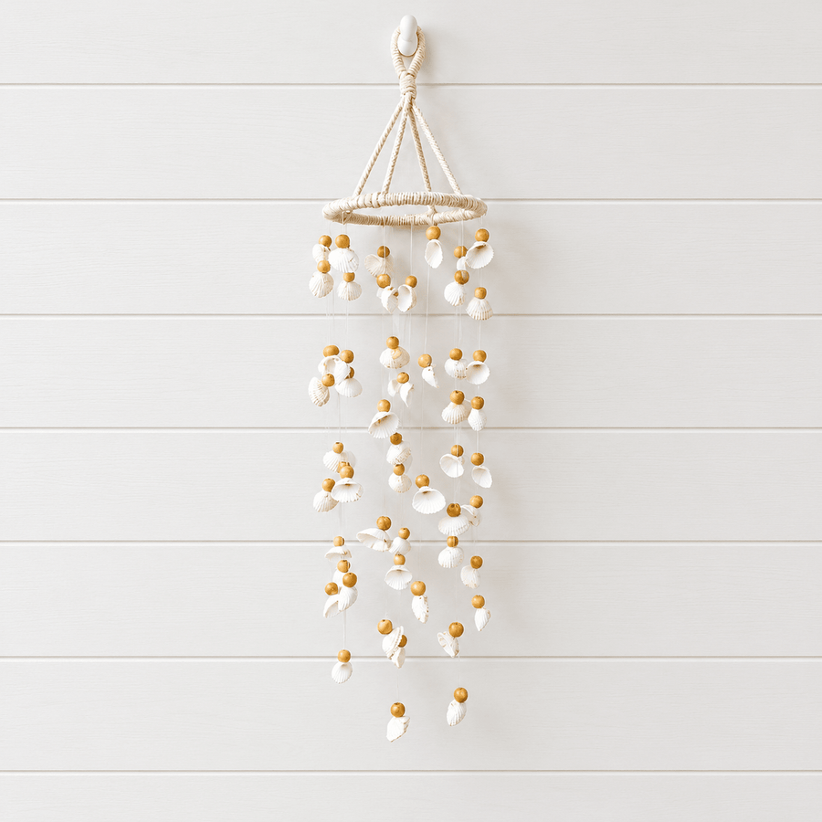 70cm Coastal Macrame & Seashell Hanging Mobile | Ocean Breeze Wall Décor Gentle Wind Chime - My Coastal Collection