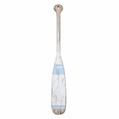Blue & White Coastal Nautical Reclaimed Decorative Wood Oar – 99cm