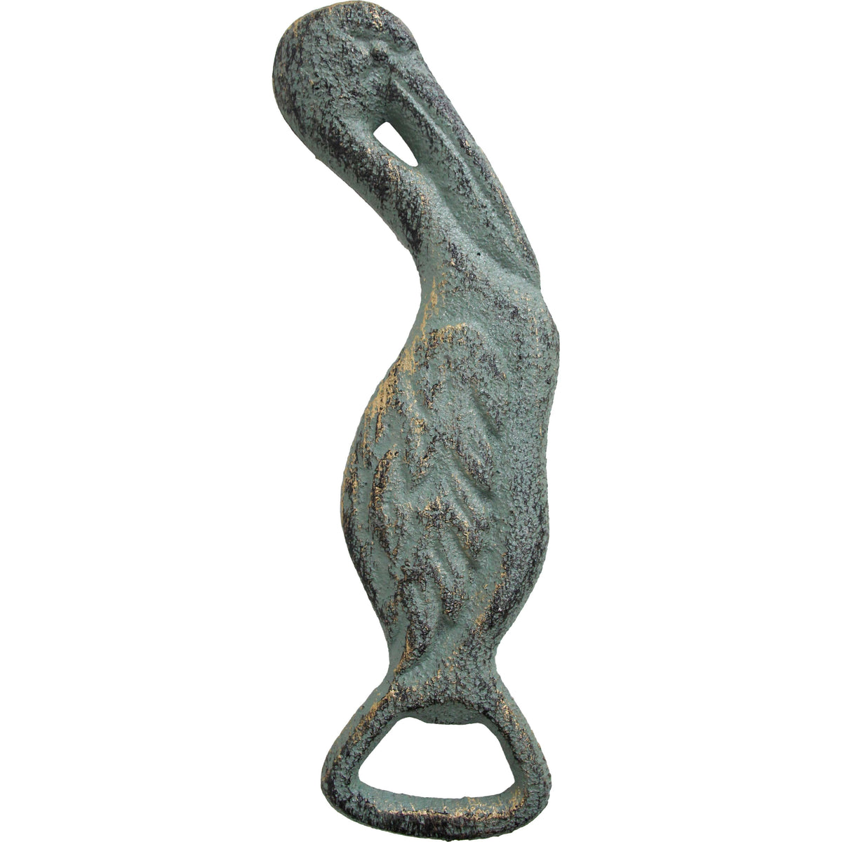 Blue Green Cast Iron Pelican Bottle Opener 16.5cm