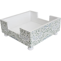 Soft Blue Green Meadow Wooden Napkin Holder