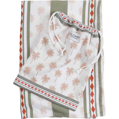 Adult Olive, Terracotta & Tan Palm Microfibre Hooded Towel Poncho with Bag - My Coastal Collection