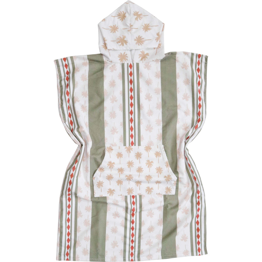 Adult Olive, Terracotta & Tan Palm Microfibre Hooded Towel Poncho with Bag - My Coastal Collection
