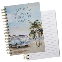 Life Is a Beach- Combi Van A5 Spiral Notebook – 130 Lined Pages - My Coastal Collection