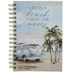 Life Is a Beach- Combi Van A5 Spiral Notebook – 130 Lined Pages - My Coastal Collection